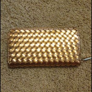 Deux lux rise gold clutch